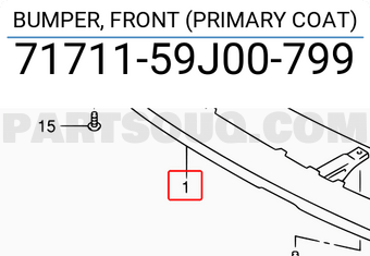 Suzuki 7171159J00799 BUMPER, FRONT (PRIMARY COAT)