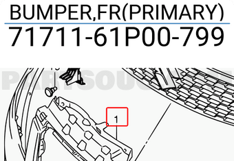 Suzuki 7171161P00799 BUMPER,FR(PRIMARY)