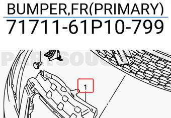 Suzuki 7171161P10799 BUMPER,FR(PRIMARY)