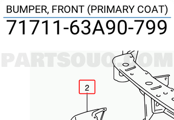 Suzuki 7171163A90799 BUMPER, FRONT (PRIMARY COAT)
