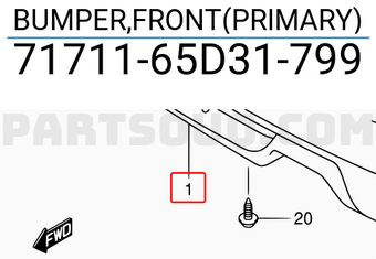 Suzuki 7171165D31799 BUMPER,FRONT(PRIMARY)