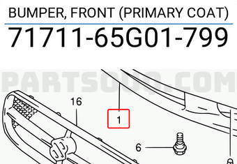 Suzuki 7171165G01799 BUMPER, FRONT (PRIMARY COAT)