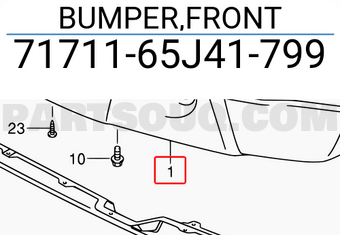 Suzuki 7171165J41799 BUMPER,FRONT