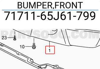 Suzuki 7171165J61799 BUMPER,FRONT