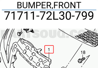 Suzuki 7171172L30799 BUMPER,FRONT