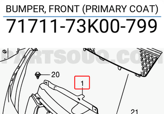 Suzuki 7171173K00799 BUMPER, FRONT (PRIMARY COAT)