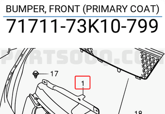 Suzuki 7171173K10799 BUMPER, FRONT (PRIMARY COAT)