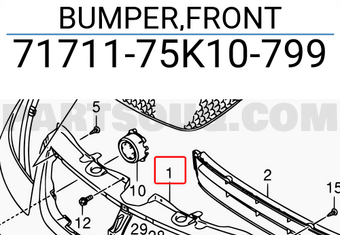 Suzuki 7171175K10799 BUMPER,FRONT