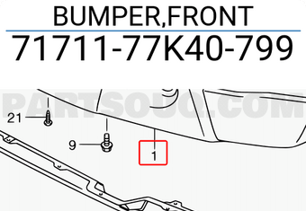 Suzuki 7171177K40799 BUMPER,FRONT
