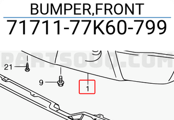 Suzuki 7171177K60799 BUMPER,FRONT