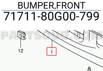 Suzuki 7171180G00799 BUMPER,FRONT