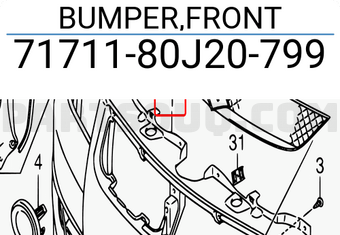 Suzuki 7171180J20799 BUMPER,FRONT