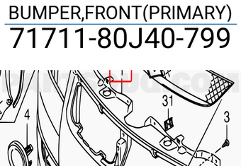 Suzuki 7171180J40799 BUMPER,FRONT(PRIMARY)