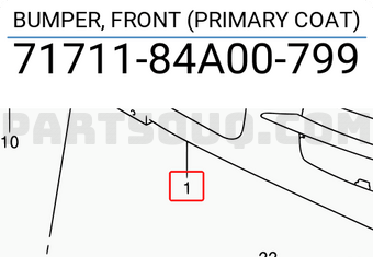 Suzuki 7171184A00799 BUMPER, FRONT (PRIMARY COAT)