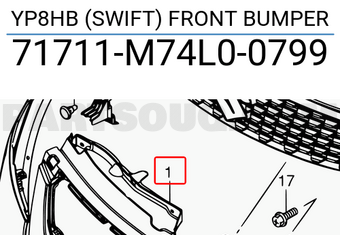 Suzuki 71711M74L00799 YP8HB (SWIFT) FRONT BUMPER