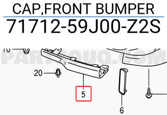 Suzuki 7171259J00Z2S CAP,FRONT BUMPER