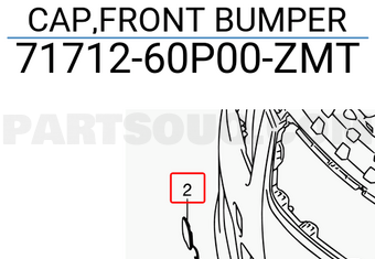 Suzuki 7171260P00ZMT CAP,FRONT BUMPER