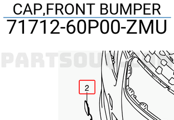 Suzuki 7171260P00ZMU CAP,FRONT BUMPER