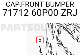 Suzuki 7171260P00ZRJ CAP,FRONT BUMPER
