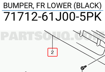 Suzuki 7171261J005PK BUMPER, FR LOWER (BLACK)