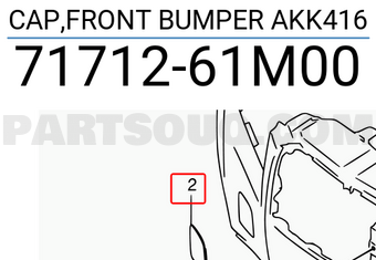 Suzuki 7171261M00 CAP,FRONT BUMPER AKK416