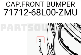 Suzuki 7171268L00ZMU CAP,FRONT BUMPER