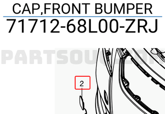 Suzuki 7171268L00ZRJ CAP,FRONT BUMPER