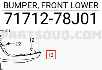 Suzuki 7171278J01 BUMPER, FRONT LOWER