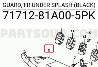 Suzuki 7171281A005PK GUARD, FR UNDER SPLASH (BLACK)