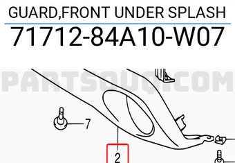 Suzuki 7171284A10W07 GUARD,FRONT UNDER SPLASH