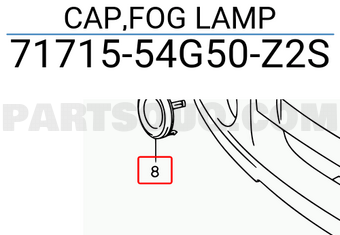 Suzuki 7171554G50Z2S CAP,FOG LAMP