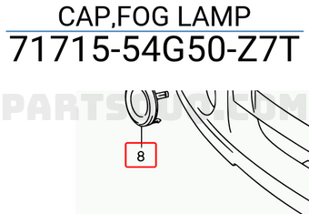 Suzuki 7171554G50Z7T CAP,FOG LAMP