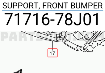 Suzuki 7171678J01 SUPPORT, FRONT BUMPER