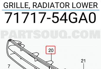 Suzuki 7171754GA0 GRILLE, RADIATOR LOWER