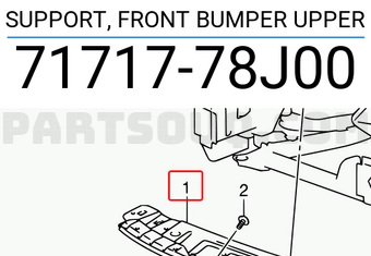 Suzuki 7171778J00 SUPPORT, FRONT BUMPER UPPER