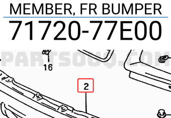 Suzuki 7172077E00 MEMBER, FR BUMPER