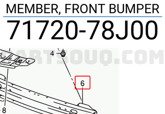 Suzuki 7172078J00 MEMBER, FRONT BUMPER