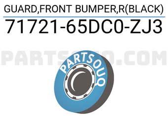 Suzuki 7172165DC0ZJ3 GUARD,FRONT BUMPER,R(BLACK)