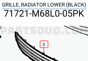 Suzuki 71721M68L005PK GRILLE, RADIATOR LOWER (BLACK)