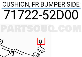 Suzuki 7172252D00 CUSHION, FR BUMPER SIDE
