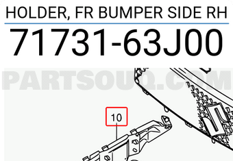 7173163J20 Genuine Suzuki HOLDER, FR BUMPER SIDE RH 71731