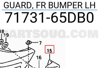 Suzuki 7173165DB0 GUARD, FR BUMPER LH