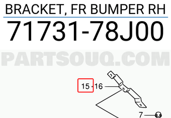 Suzuki 7173178J00 BRACKET, FR BUMPER RH