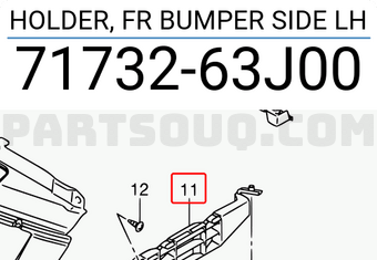 Suzuki 7173263J00 HOLDER, FR BUMPER SIDE LH
