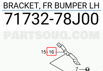 Suzuki 7173278J00 BRACKET, FR BUMPER LH