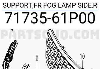 Suzuki 7173561P00 SUPPORT,FR FOG LAMP SIDE,R
