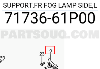 Suzuki 7173661P00 SUPPORT,FR FOG LAMP SIDE,L