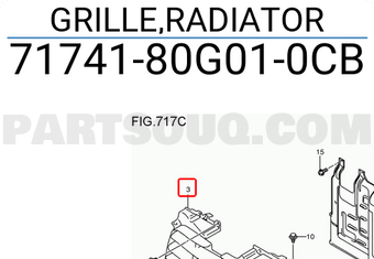 Suzuki 7174180G010CB GRILLE,RADIATOR