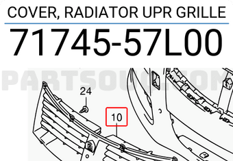 Suzuki 7174557L00 COVER, RADIATOR UPR GRILLE