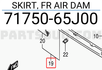 Suzuki 7175065J00 SKIRT, FR AIR DAM